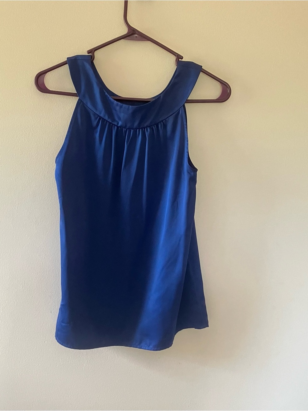Ann Taylor Royal Blue Satin Halter Camisole